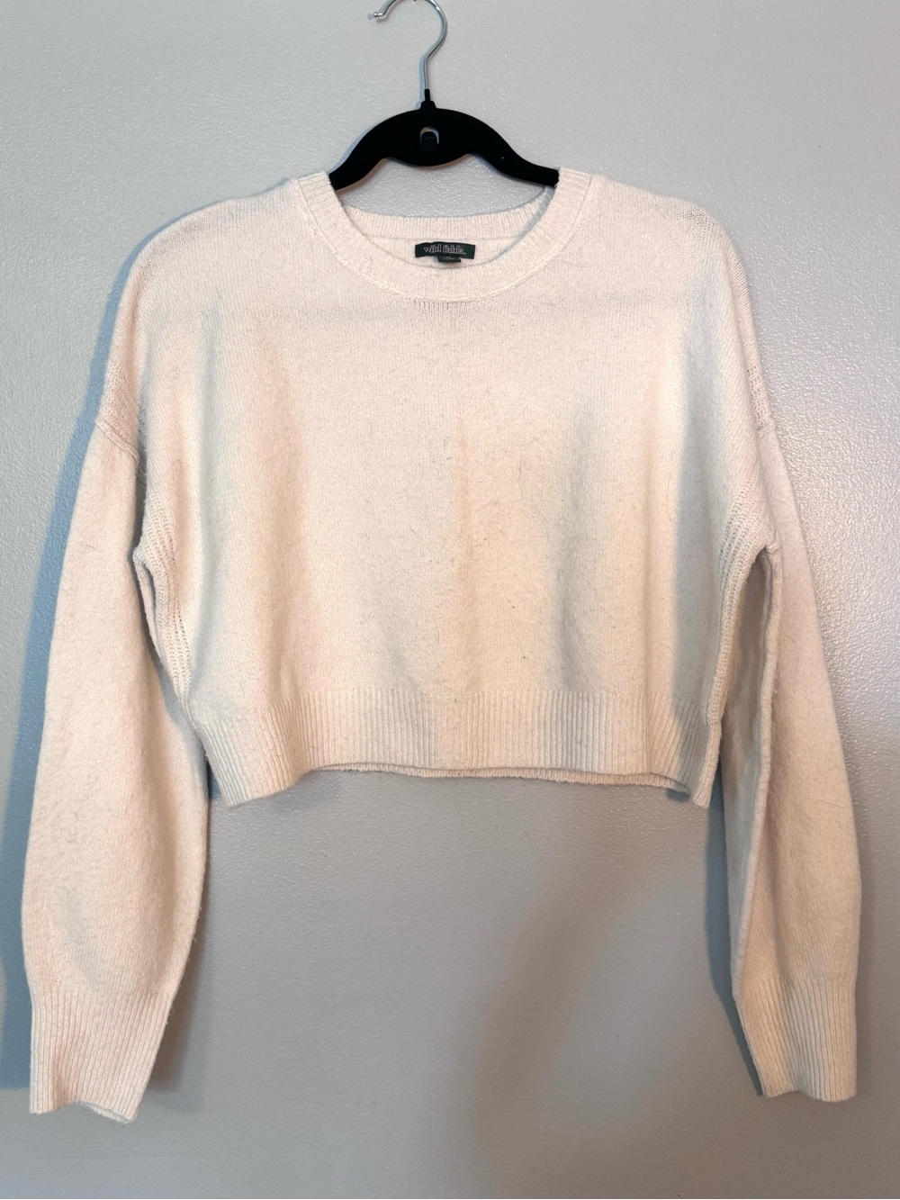 wild fable Cream Cropped Crewneck Sweater